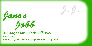 janos jobb business card